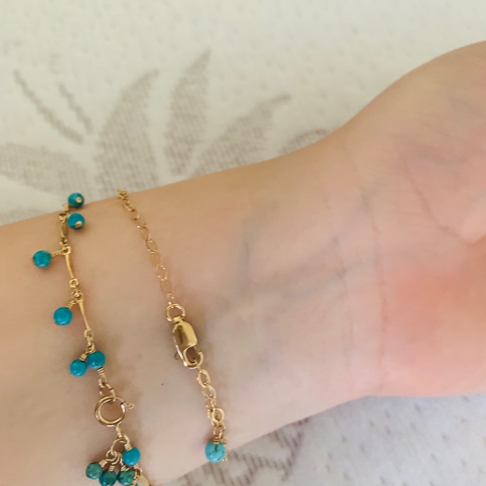 14 karat  gold plated silver 2 piece bracelet